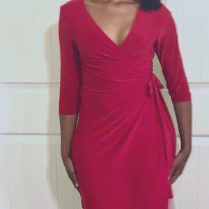 Deep V-Neck Wrap Dress